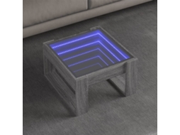 Vidaxl Mesa De Centro Luzes Led Infinity 50x53x30 Cm Cinzento Sonoma