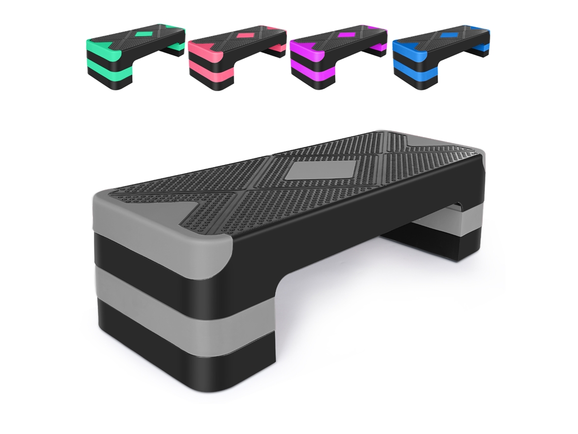 Step Ajustável 68cm 3 Alturas 10/15/20cm Cor Cinza