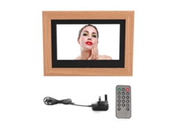 Quadro digital de fotos de madeira IPS HD de 7 polegadas com controle remoto inteligente | S/MARCA