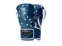 Luvas De Boxe Muay Thai Kickboxing Em Couro Quadriculado Acessórios Para Treino Em Jovens E Adultos Azul