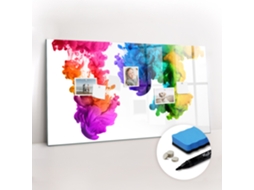 Quadro De Vidro Magnético Arco-íris De Cores Para O Quarto Das Crianças Espelharte (120x60 Cm)