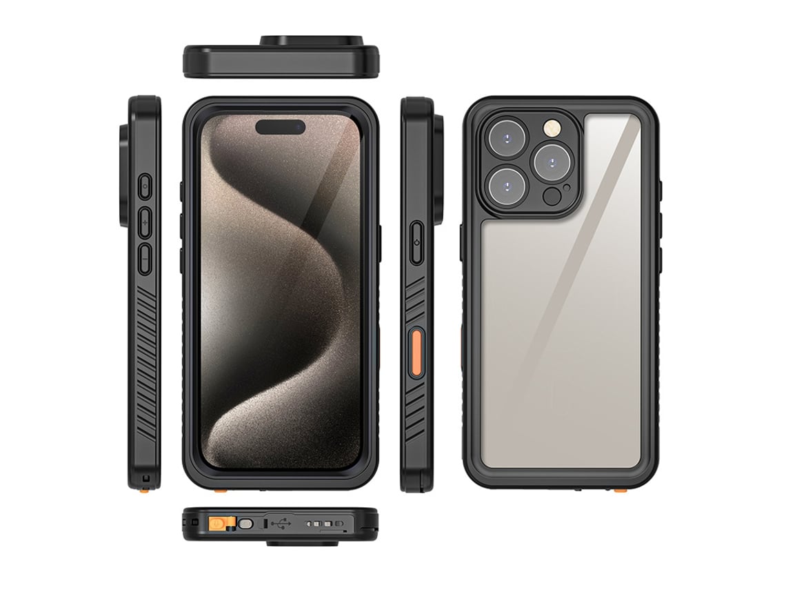 Capa Impermeável Halinuia Para Celular, Compatível Com Iphone 16pro/pro Max,série Fs Preta