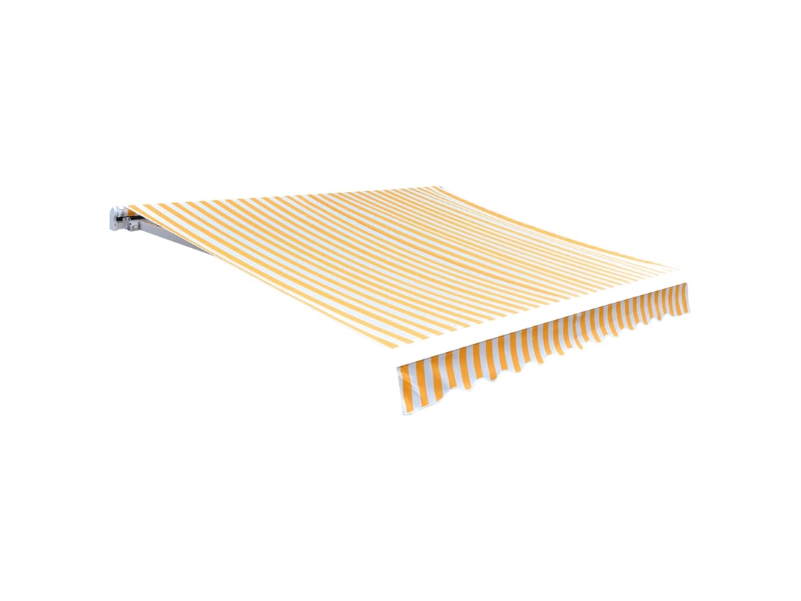 Vidaxl Tecido De Substituição Para Toldo Laranja E Branco 4,5x3 M Poliéster