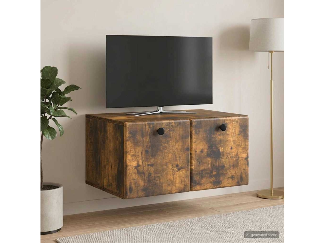 Vidaxl Gabinete de Tv de Parede 59,5 X 41 X 30 Cm Carvalho Fumado