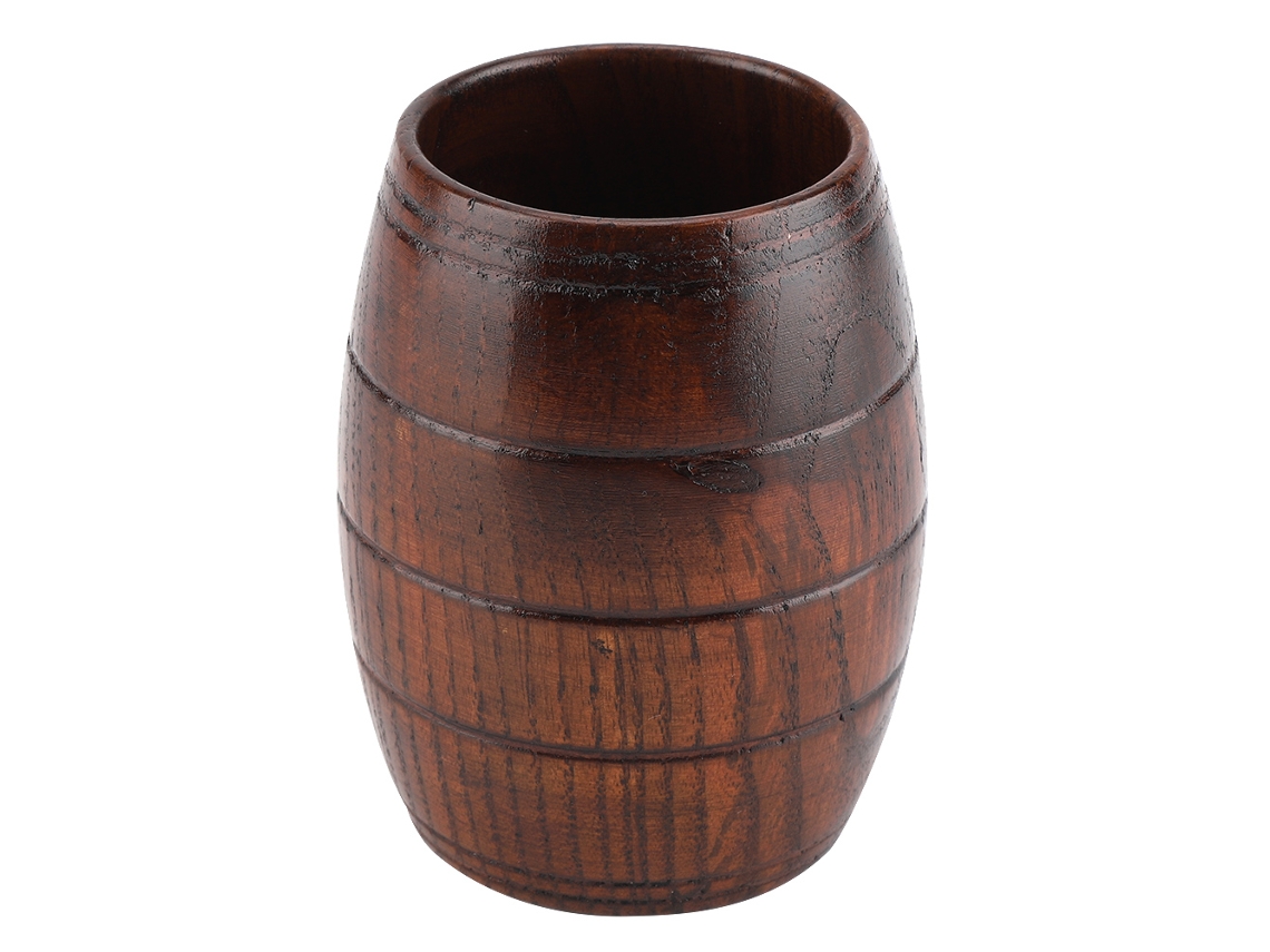 Caneca de Madeira Retro Grande Capacidade | S/MARCA