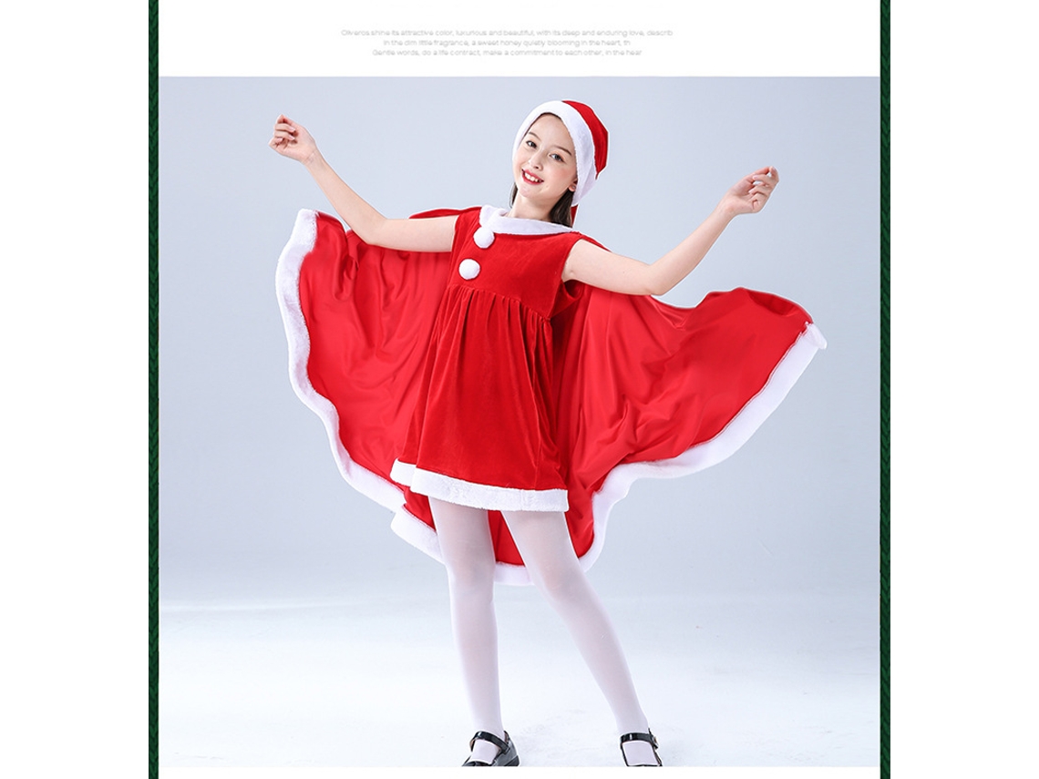 Vestido Capa Fantasia de Natal 100Cm