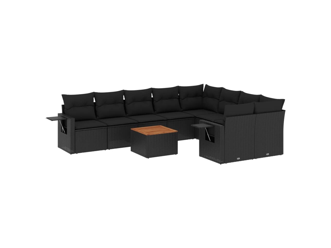 Garden Sofa Set, Garden Sofa Sets Vidaxl Preto Rattan / Vime (n/a)