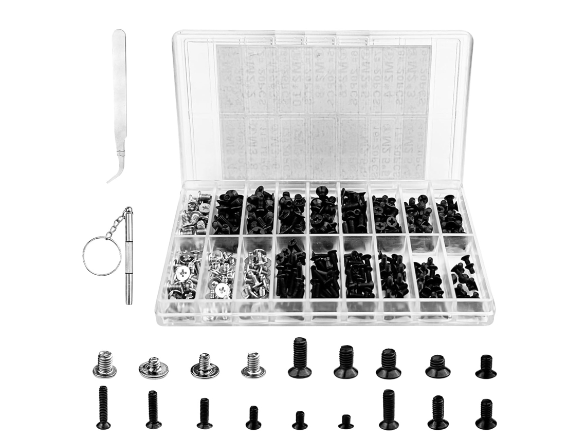Conjunto De 355 Parafusos De Aço Inoxidável M2, M2.5 E M3 Com Cabeça Escareada Plana, Parafusos De Aço Inoxidável Para Motocicletas