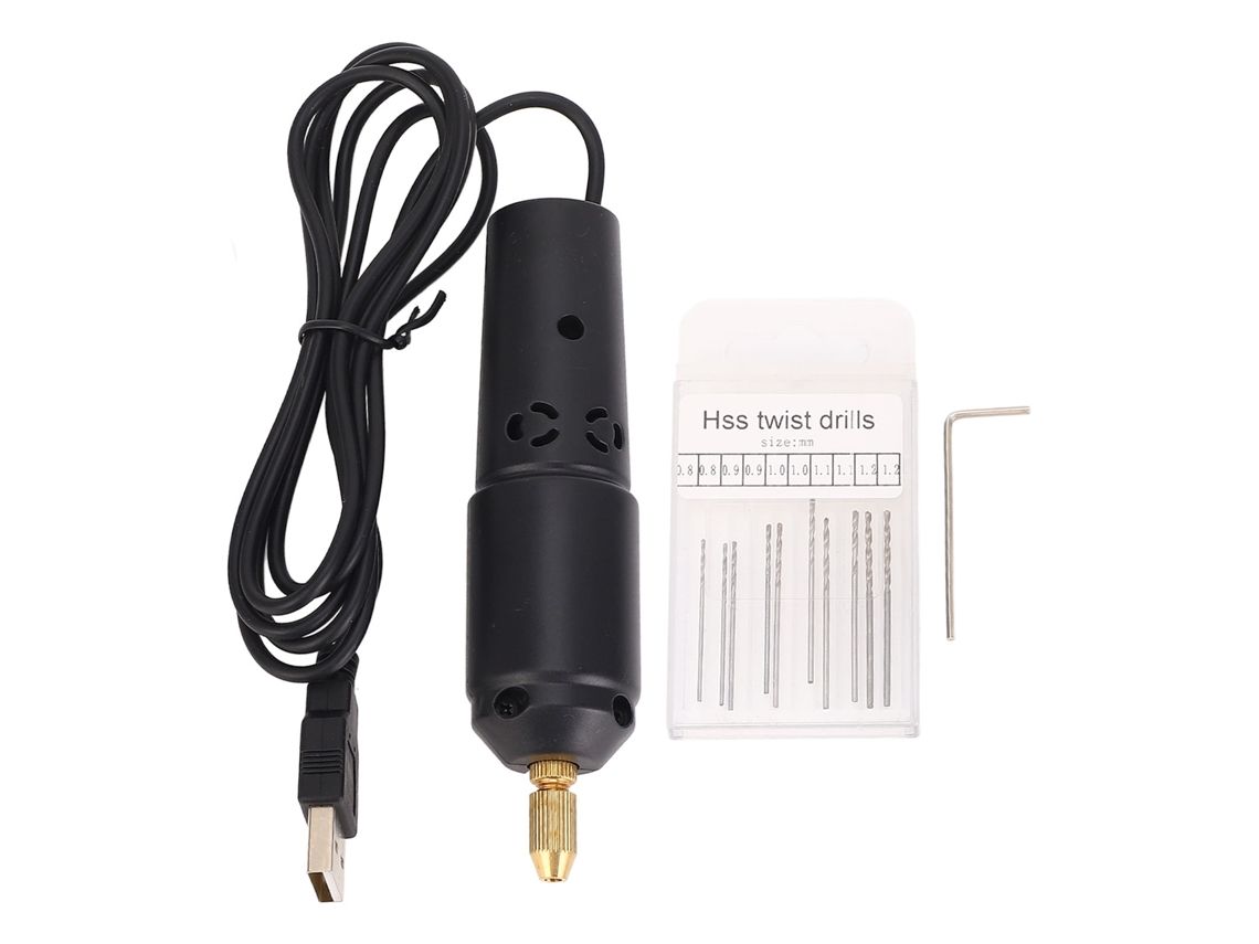 Furadeira Elétrica Micro USB 5V 2A para Plástico Resina Madeira Joalheria S/MARCA