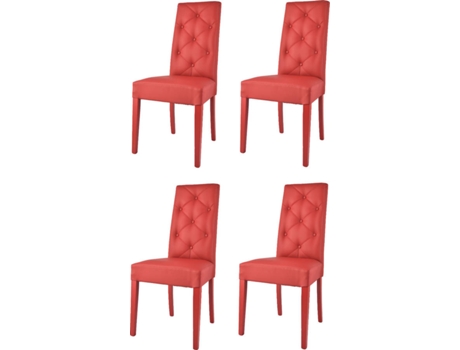 Conjunto de 4 Cadeiras T M C S Chantal (Vermelho - 99x46x55 cm - Madeira)