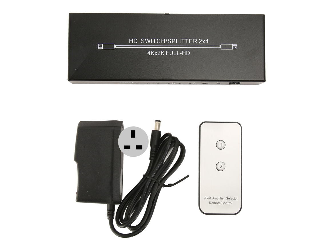 Aetheria divisor de Interface Multimídia Hd 2x4 4k 60hz com Controle Remoto Plug Uk