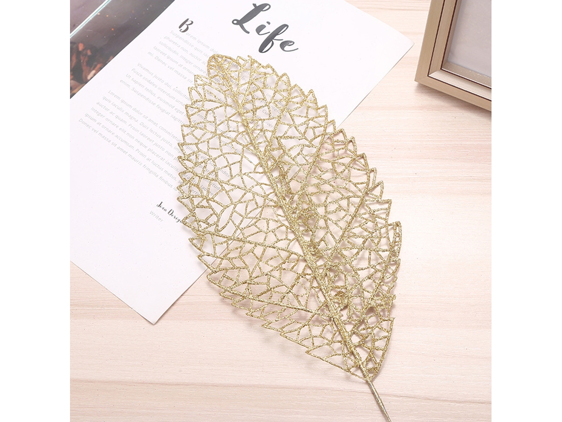 Laxiscreed Kit De Decorações Natalícias Com Folhas Brilhantes Para Árvore De Natal - 5 Ou 10 Peças