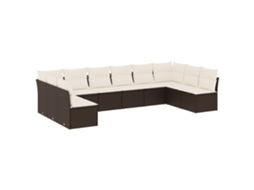 Garden Sofa Set, Garden Sofa Sets Vidaxl Marrom Rattan / Vime (n/a)