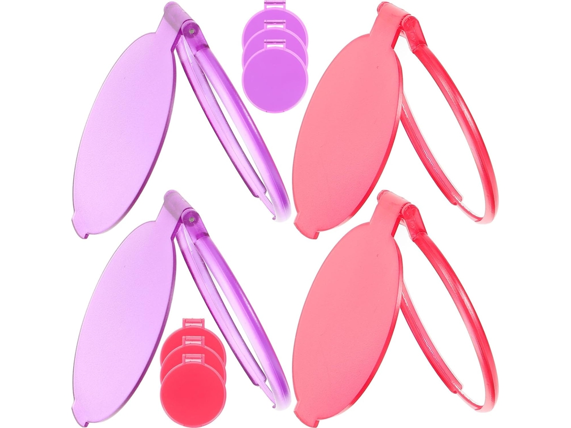 Espelhos de Maquiagem Redondos e Duplos (Cor Aleatória) - Conjunto de 24 Espelhos de Bolso