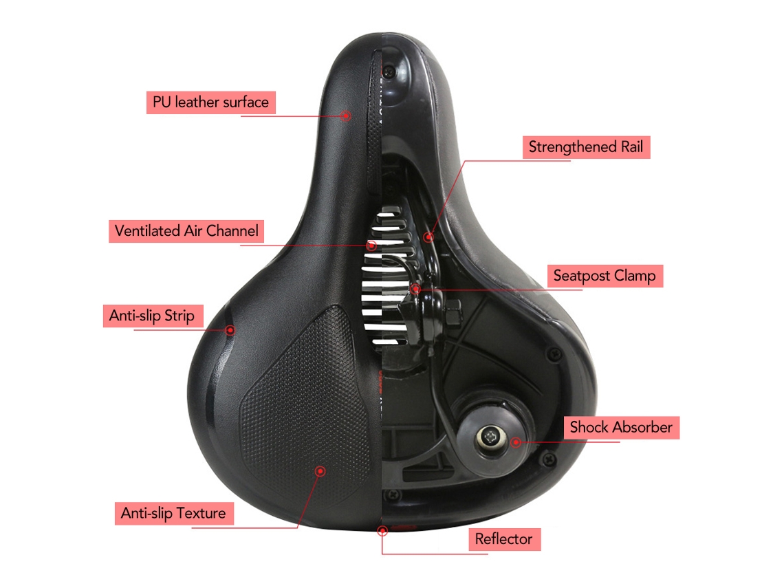 Assento De Bicicleta Mtb Impermeável Com Amortecimento Duplo