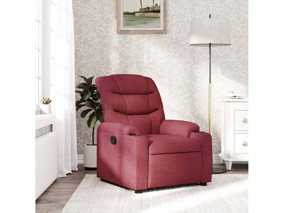 Poltrona de Sala HARLANV1 com tecido vermelho tinto reclinável