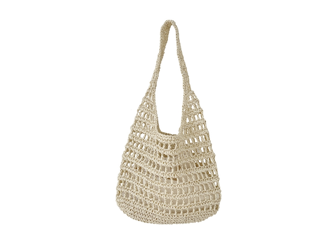 Bolsa de Palha AQUAFORGE, Moderna, Tote Vazada, Reutilizável, Praia, Ombro, Casual