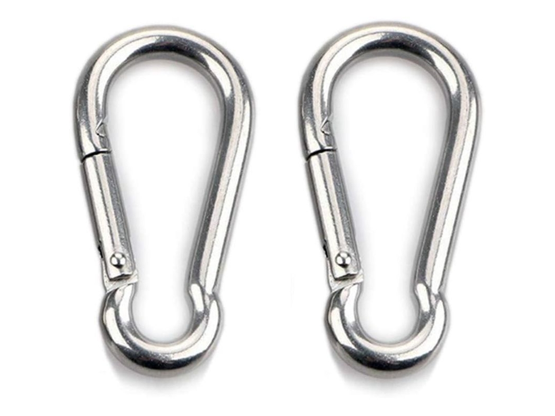 Linjou Mosquetão de Aço Inoxidável 304, 8mm, 200kg, para Trekking, Camping, Mascotas, Rede 2 Peças de 8 Mm