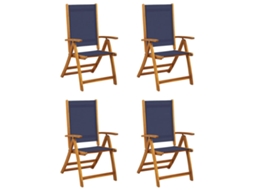 Maison Exclusive - Cadeiras De Jardim Dobráveis 4 Pcs Acácia Maciça E Textilene