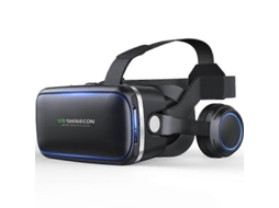 Óculos De Realidade Virtual 3d Vr Shinecon G04e, Compatíveis Com Celulares De 3,5 A 6,0 Polegadas, Com Fones Hifi, Cor Preta