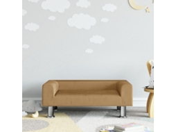 Sofá Infantil 70x45x26,5 Cm de Veludo Castanho Wsd772547 Adorável Casa