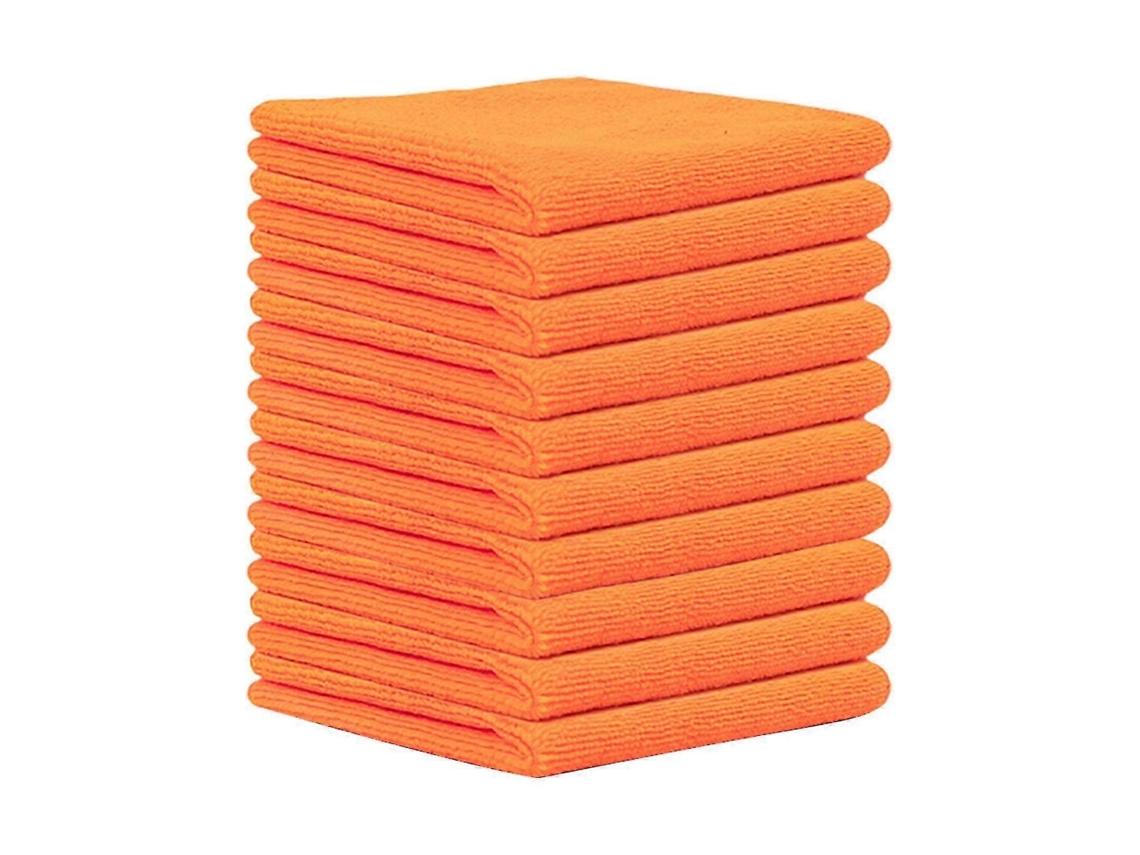 Panos De Microfibra Pacote 10, Toalhas Multiuso Absorventes Para Casa E Carro-laranja