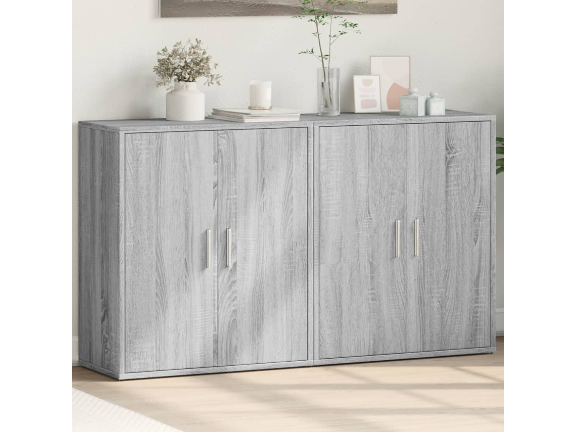 Vidaxl Aparadores 2 Pcs 60x31x70 Cm Derivados Madeira Cinzento Sonoma