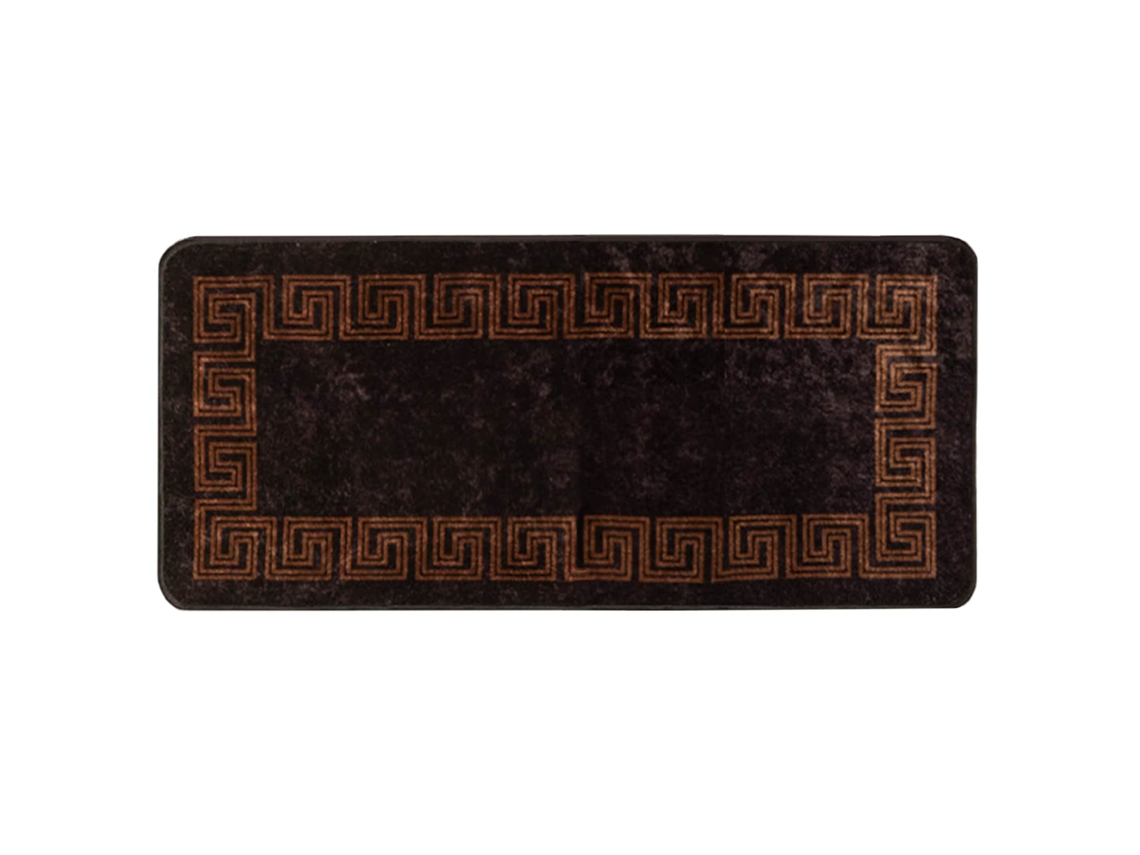 Conjunto 1 Tapete Runner Vidaxl Preto Poliéster (100 X 200 Cm)