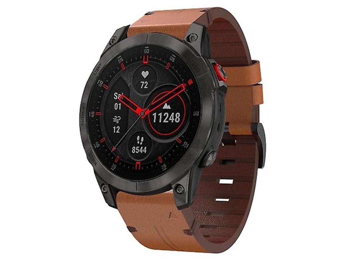 Lurelia Pulseira Garmin Epix Gen 2 De 22 Mm Com Fivela Aço E Couro, Acabamento Moderno
