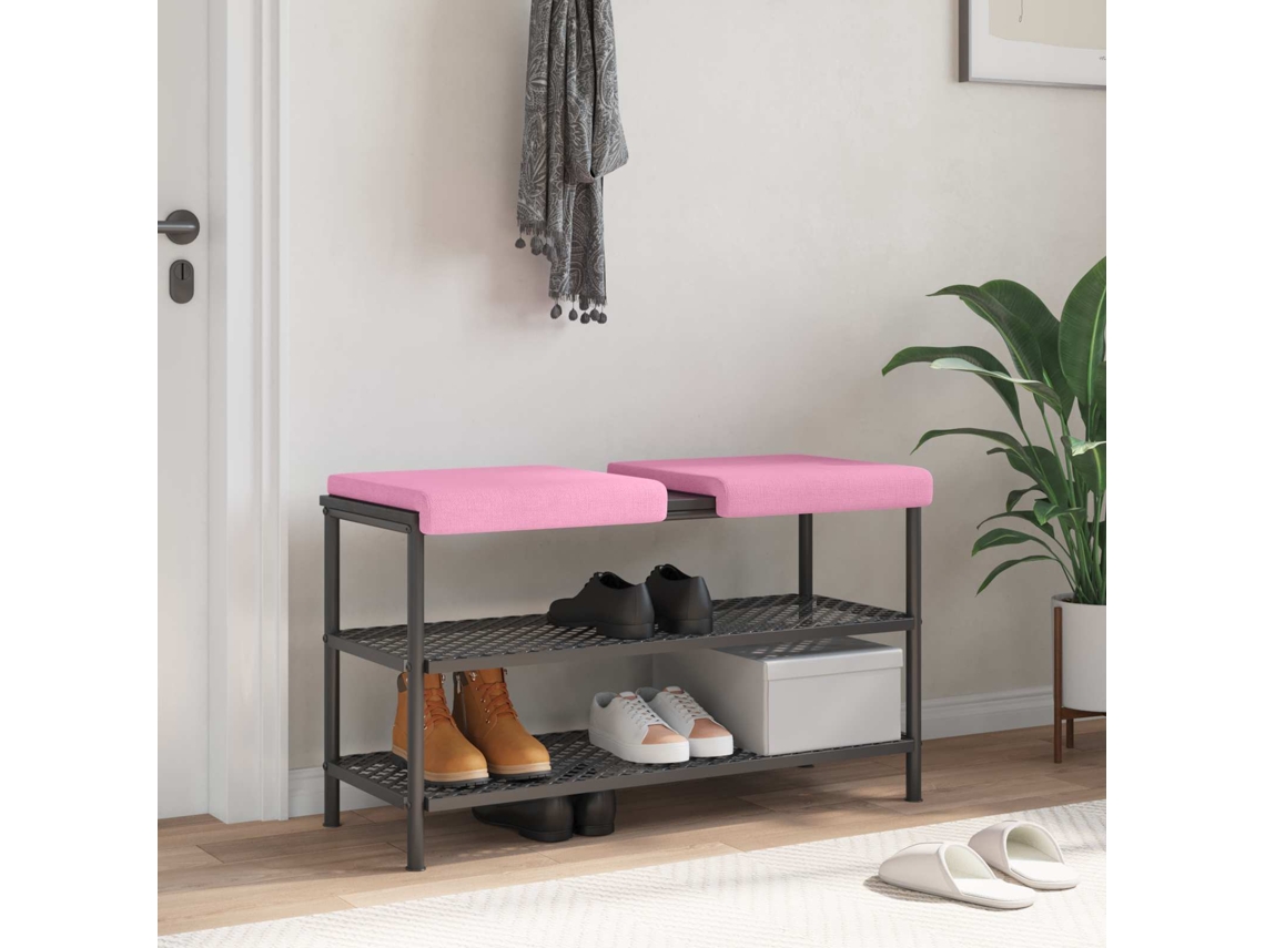 Vidaxl Almofada De Banco 2 Unid. Tecido Rosa Profundidade 35 Cm