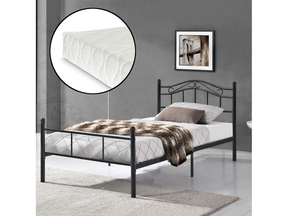 Cama [EN.CASA] (Metal - Preto - 120x200 cm)