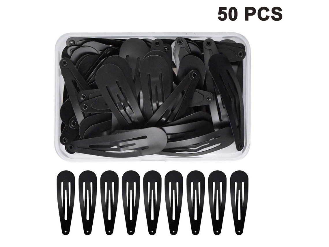 Pacote com 50 Grampos de Cabelo para Meninas Grampos de Cabelo para Crianças Acessórios de Cabelo de Metal Crianças e Mulheres Preto JEDBESETZT