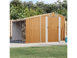 Vidaxl Abrigo De Jardim 277x279x179 Cm Aço Galvanizado Castanho-claro