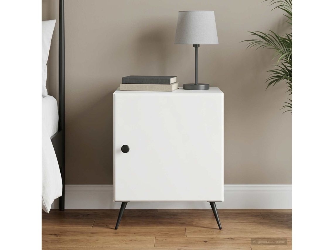 Vidaxl Armário De Cabeceira Branco 43 X 34,5 X 50 Cm