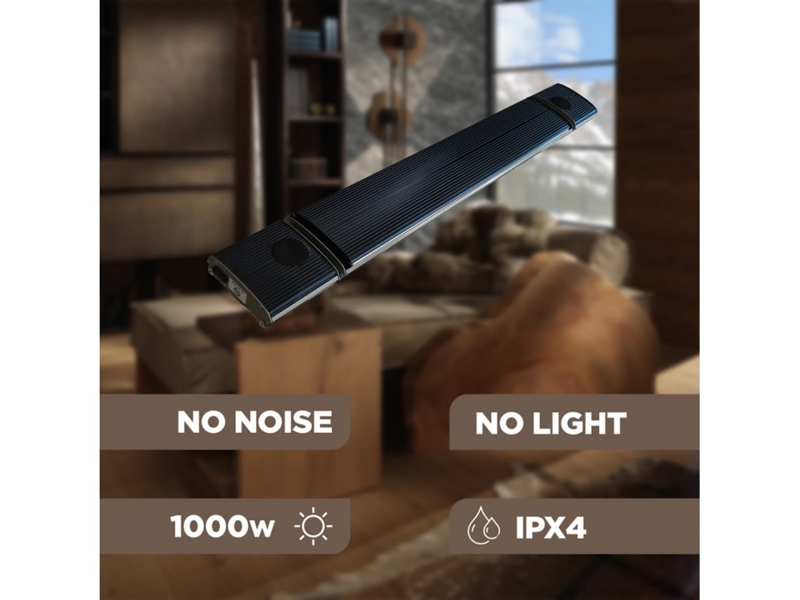 Aquecedor infravermelho Bluetooth sem emissão de luz 1000 W altifalante Spaik