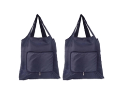 Sacolas De Compras Reutilizáveis, Sacolas Portáteis De Tecido Oxford, Azul-marinho, 63 X 42 Cm, Impermeáveis ​​e Dobráveis, Pacote Com 2 Unidades.