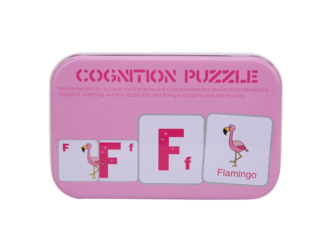 Mali cartão Educativo de Cognição Infantil com Caixa de Armazenamento Interação Pai filho 56pcs Rosa