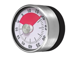 Temporizador Cozinha Mecânico – Temporizador Magnético – Sem Bateria – Aço Inoxidável/abs – Prata