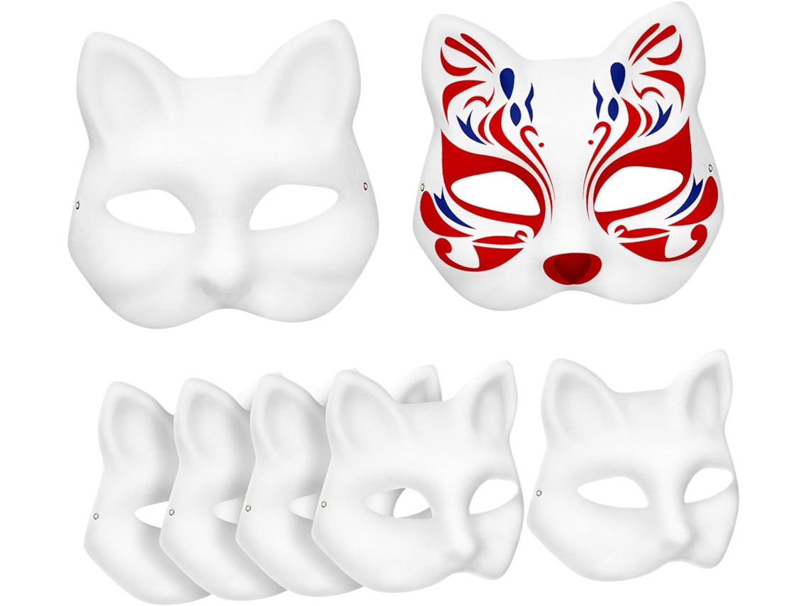 Conjunto De 7 Máscaras De Papel Para Decorar Bailes De Máscaras - Atividade Para Adultos