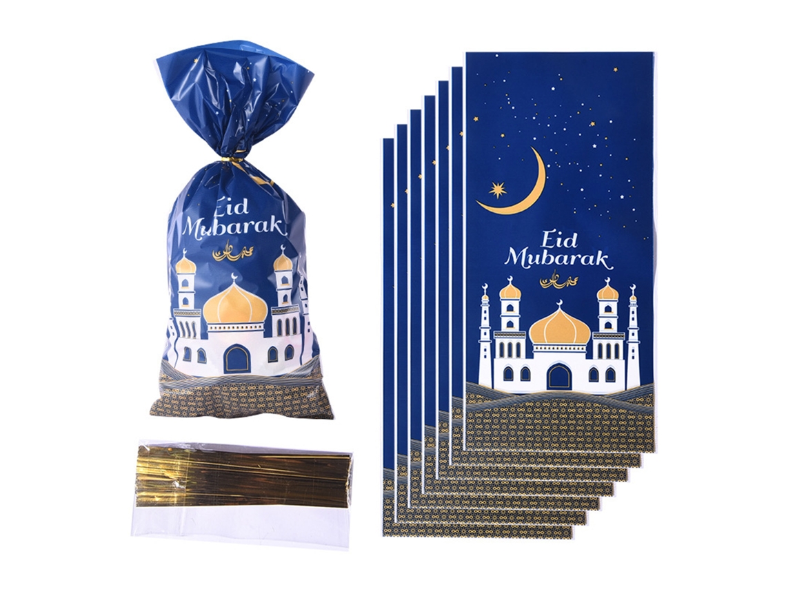 Laxiscreed Saco De Embalagem Azul Para Presentes - Pack De 50 Unidades Para Festivais Muçulmanos