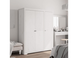 Vidaxl Roupeiro Bodo 146x53,5x173 Cm Madeira De Pinho Maciça Branco