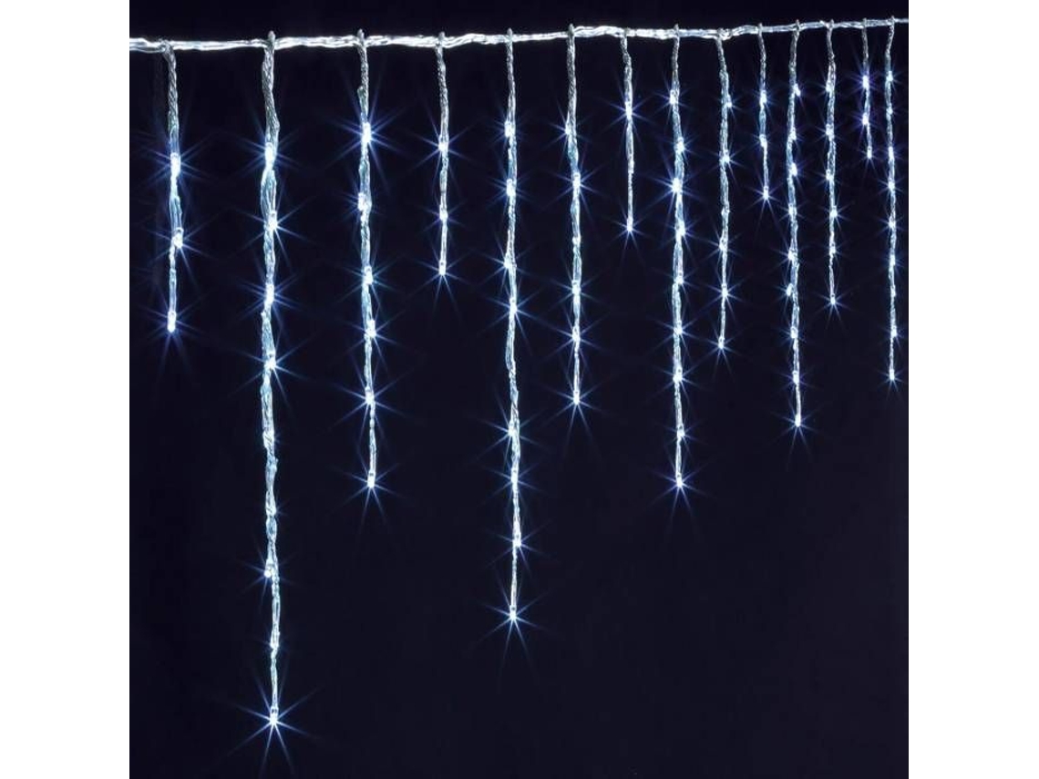 Cortina de luz LED branca fria para exterior de 200 cm, luzes de Natal de fada