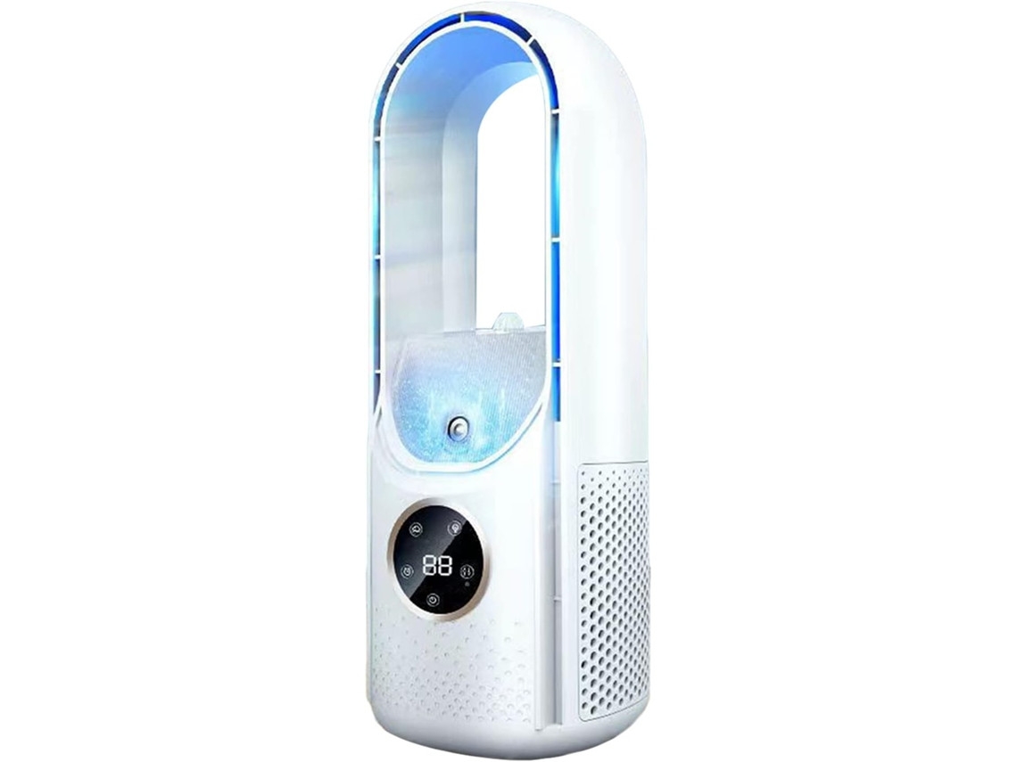 Ventilador Elétrico Silencioso Portátil Branco Com Umidificador E Purificador De Ar Novaglobal