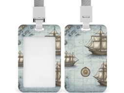 Porta-cartões náuticos de plástico resistente com carimbo de mapa, ideal para cartões de identificação.
