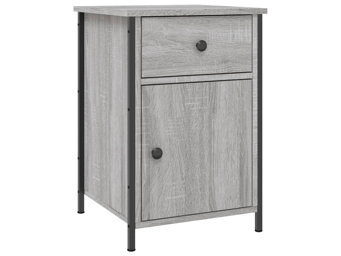 Bedside Cabinet, Bedside Cabinets Vidaxl Cinzeto Madeira Processada (n/a)