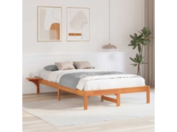 Vidaxl Estrutura Da Cama Marrom Cera 120 X 200 Cm