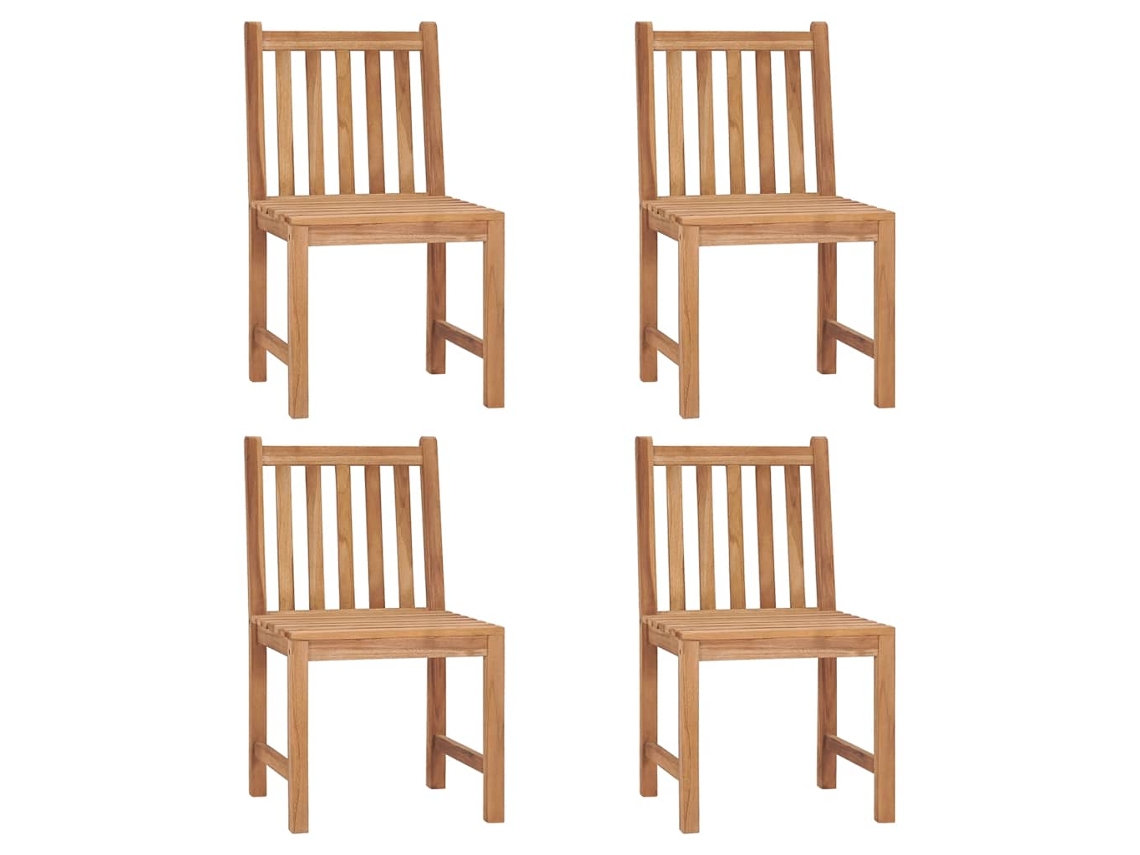 Conjunto de 4 Cadeiras de Jardim com Almofadões Madeira de Teca Maciço MAISON EXCLUSIVE