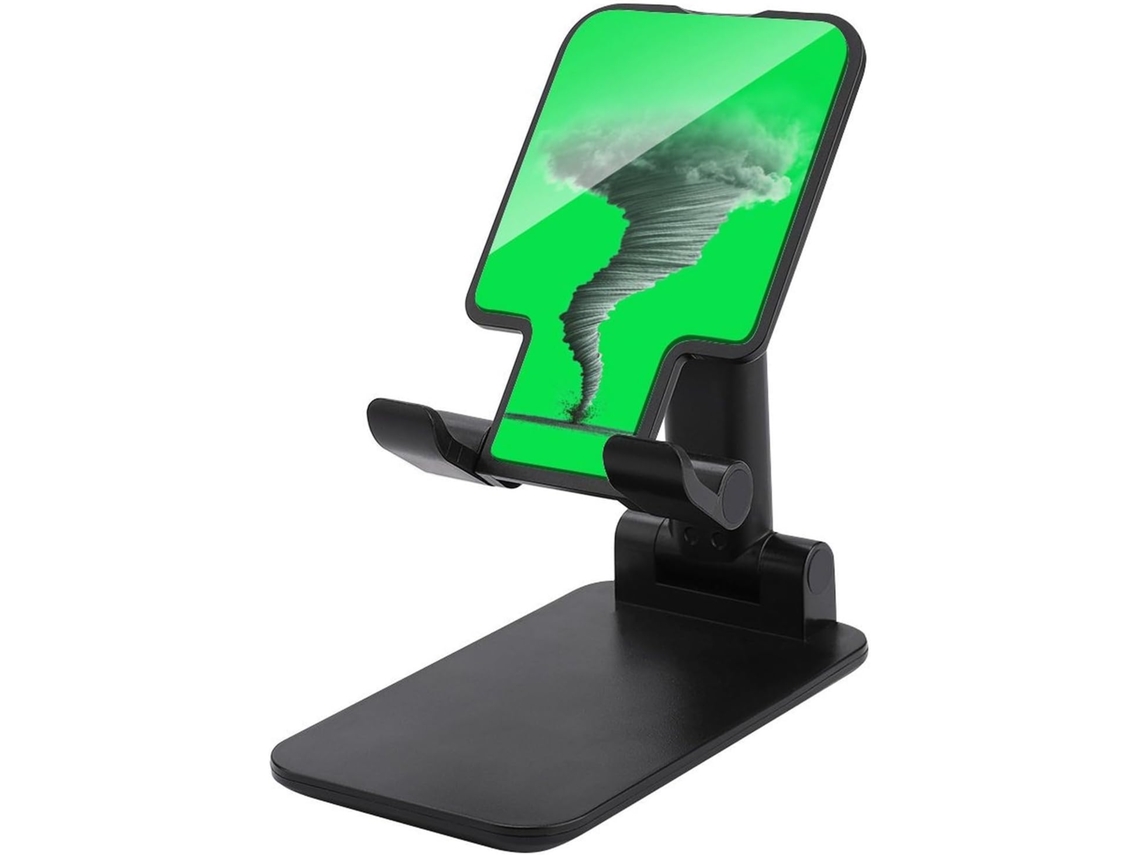 Suporte Para Celular De Mesa Em Formato Tornado Cinza Escuro, Dobrável E Ajustável