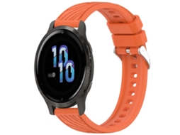 Bracelete para Garmin Venu 2s Silicone Textura Listrada com Fivela de Aço Prate Laranja XIAOMOYU (18mm)
