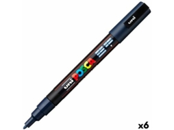 Marcador POSCA Pc-3M Azul Marinho 6 Unidades